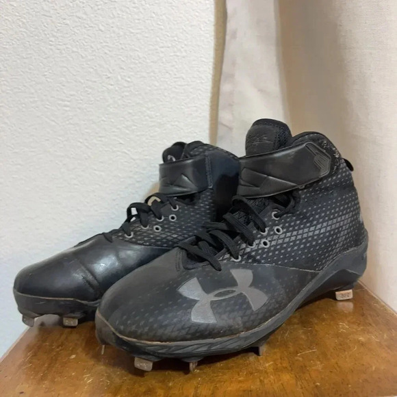 Under Armour Mens Harper One Baseball Cleat Black Sand Softball Strap Size 8M US - Picture 10 of 12
